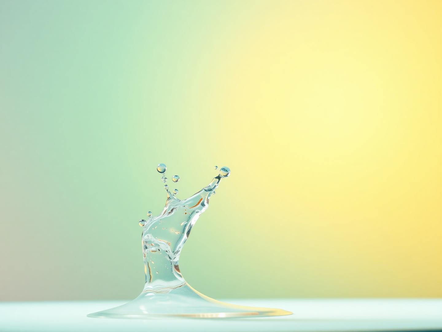Water splash against a turquoise and sunlight gradient